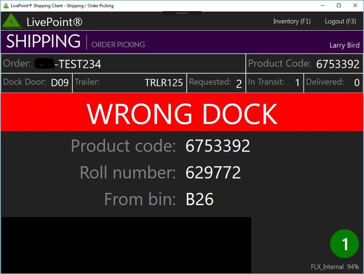 SDW notifies driver they are in Wrong Dock Door